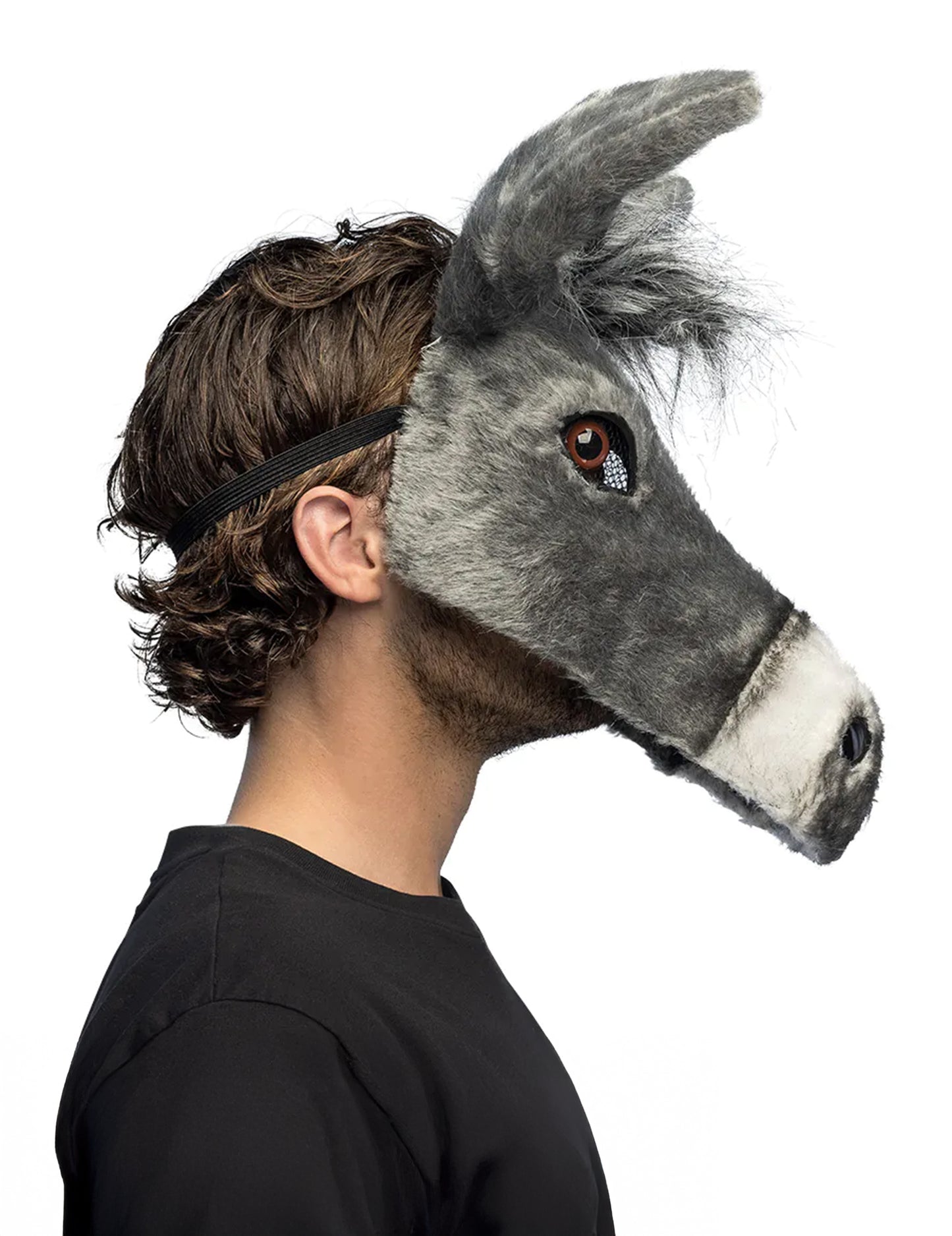 Polovična maska iz pliša osel za odrasle 