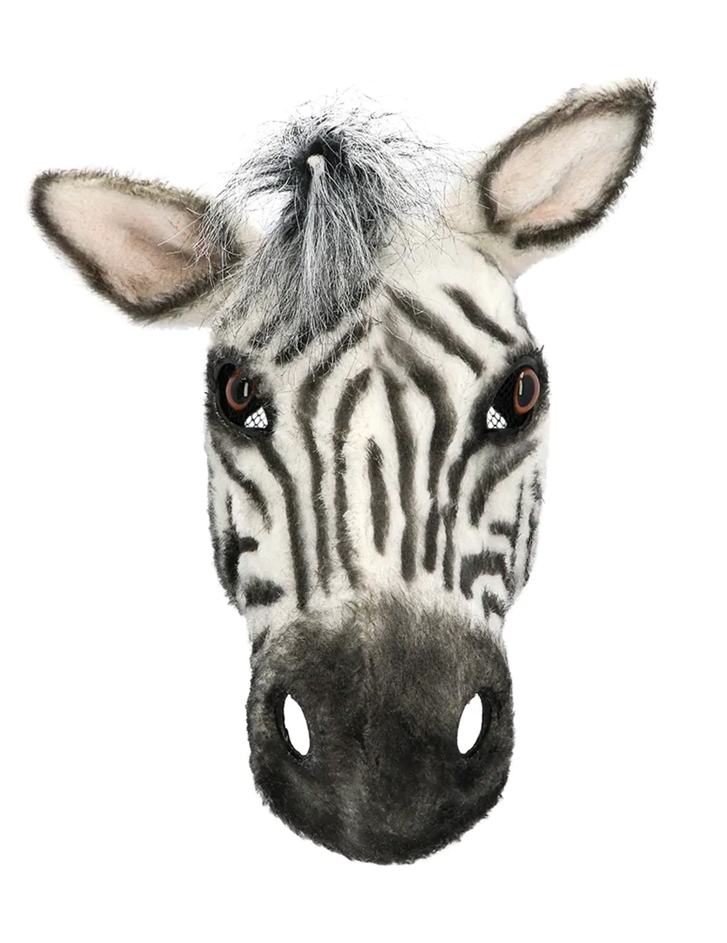 Polovična maska iz pliša zebra za odrasle 