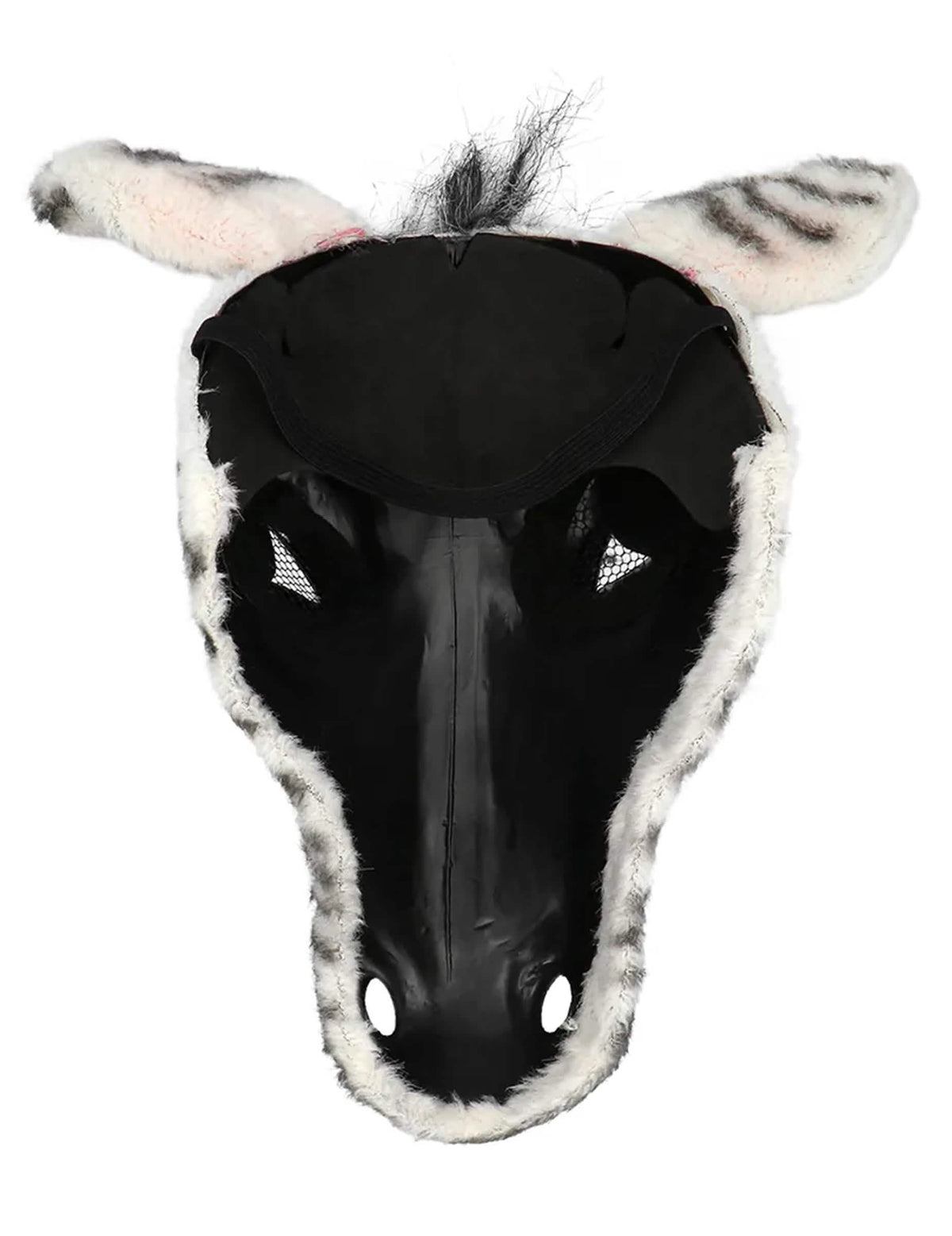 Vue de l'intérieur du demi-masque peluche zèbre