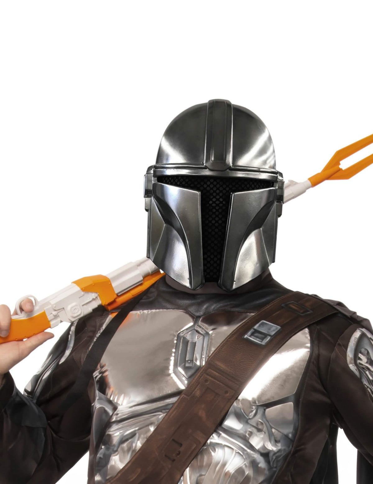 Polovična maska The Mandalorian™ za odrasli srebrna