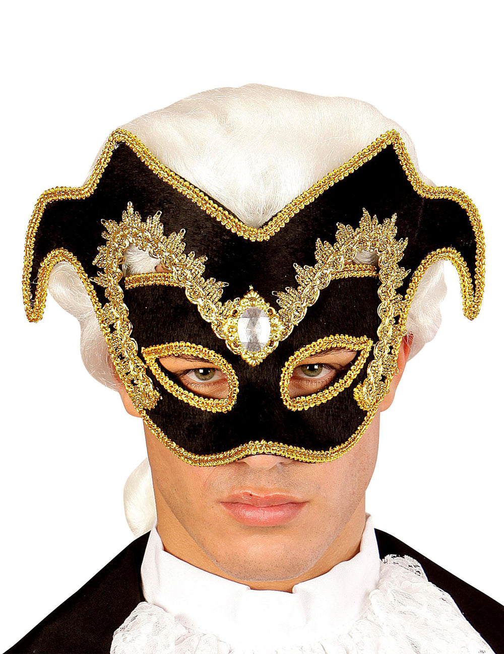 Vue de face du demi masque vénitien