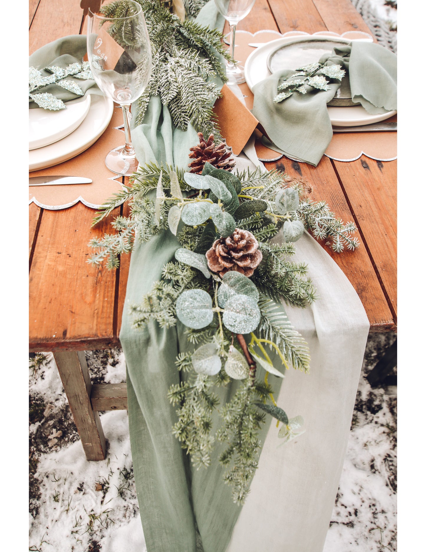 Girlanda iz smreke in evkaliptusa 53 cm 