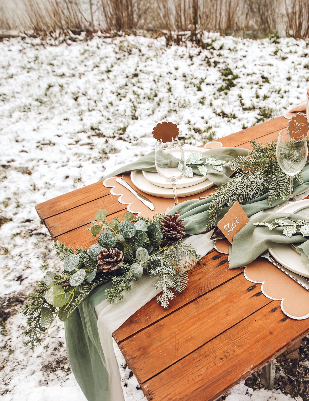 Spust jelke in evkaliptusa 53 cm z borovimi storži