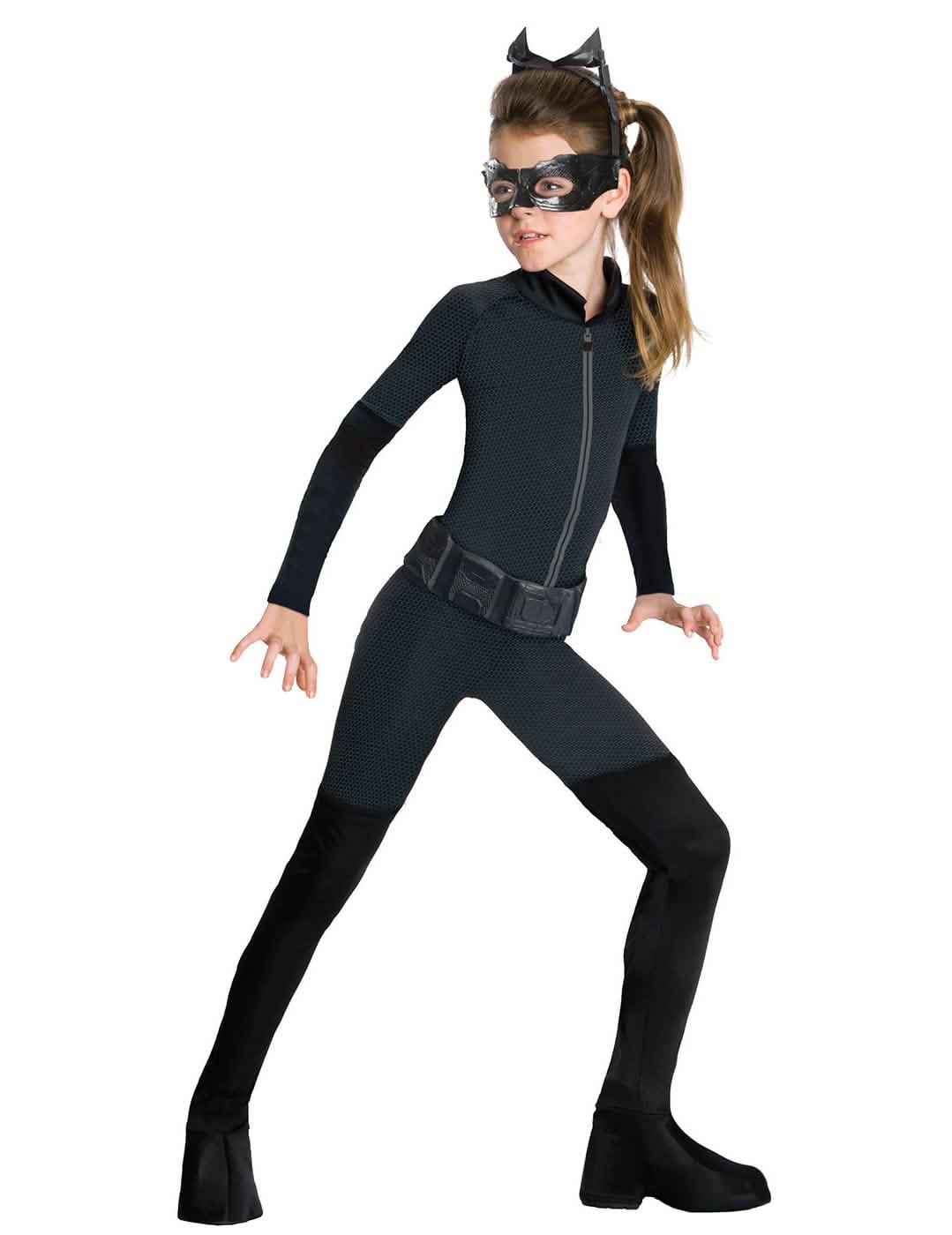 Preobleka Catwoman™ za dekle črna z masko in pasom