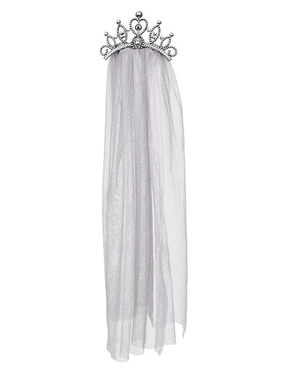 Vue d'ensemble du diadème avec voile de mariée