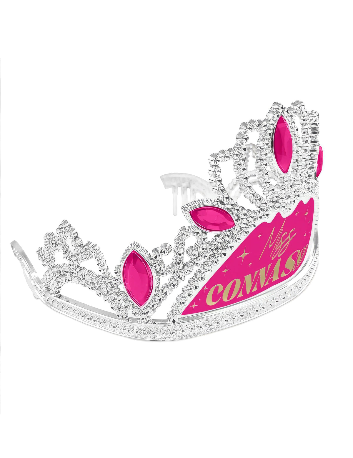 Vue de profil du diadème humoristique Miss Connasse