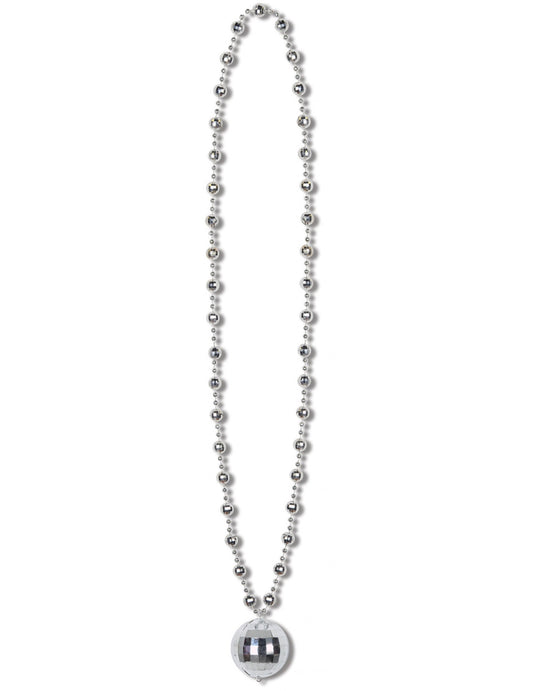 Collier boule Disco pour adulte argenté