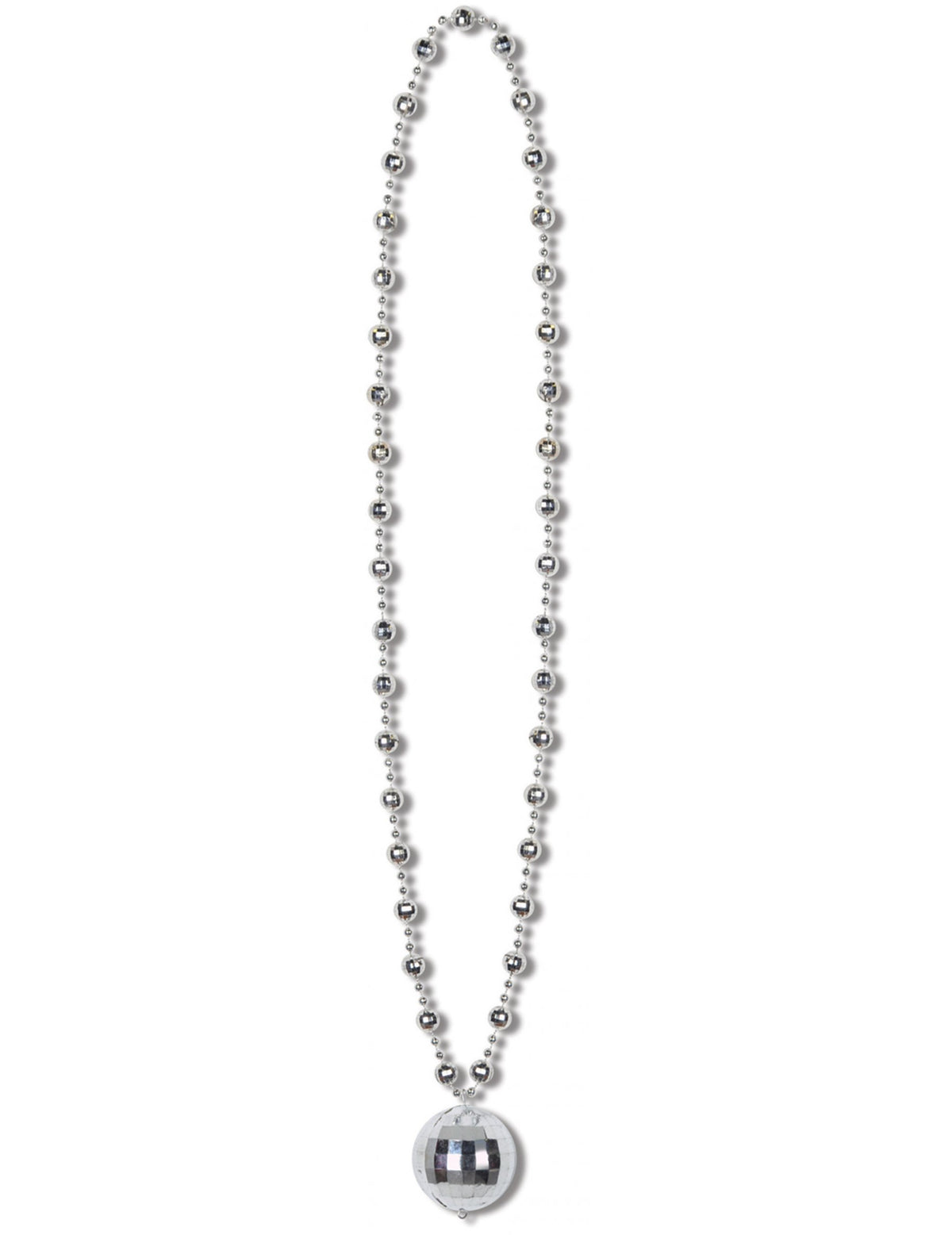 Collier boule Disco pour adulte argenté