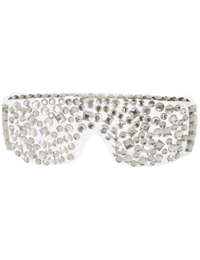 Lunettes disco à sequins pour adulte blanc et argenté