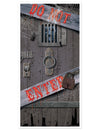 Décoration pour porte Do Not Enter pour Halloween gris avec lettrage rouge sanglant et visage monstrueux
