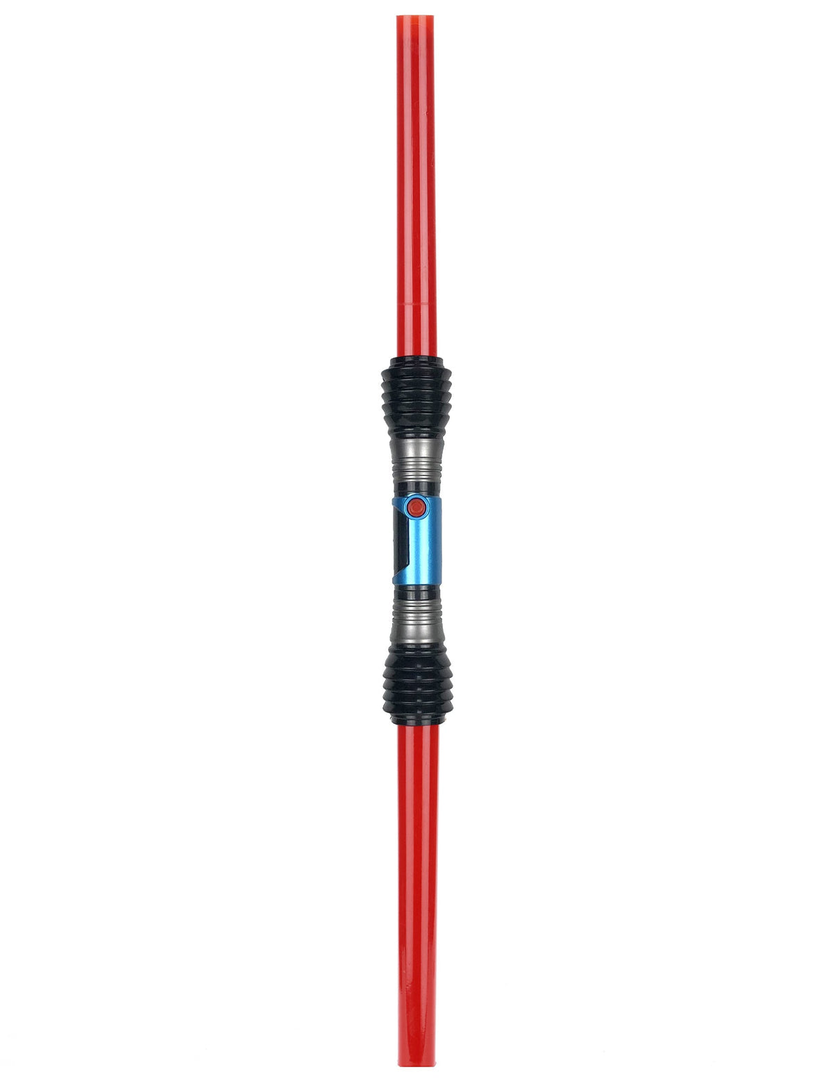 Détail du manche et des doubles lames du double sabre lumineux et sonore pour enfant