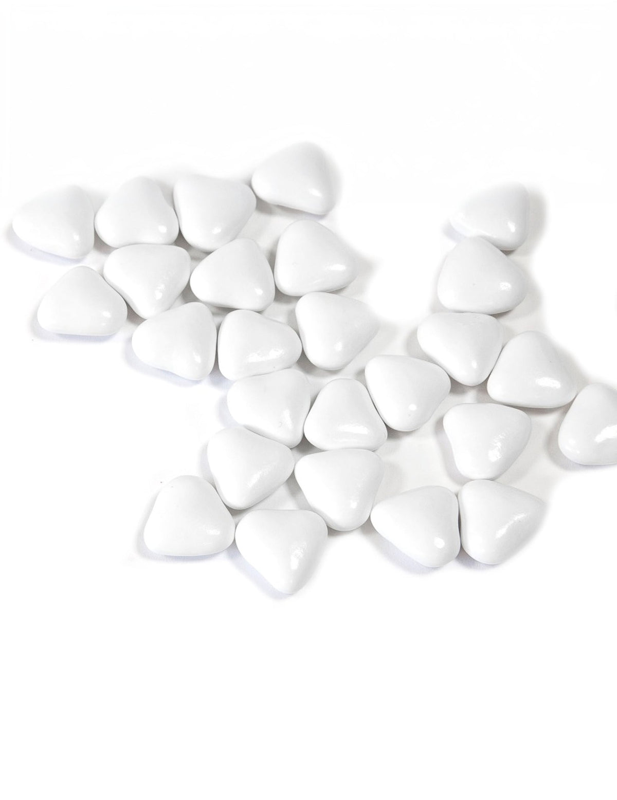 Dragées mini coeur chocolat pour mariage et communion blanc