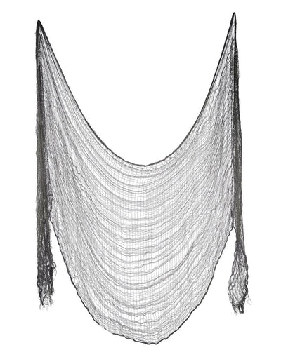 Drap d'Halloween pour décoration gris effet gaze déchirée