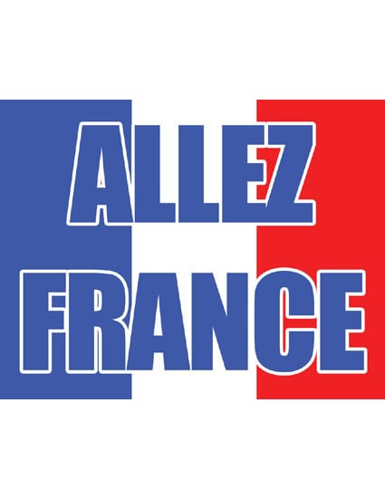 Drapeau Allez France pour supporter bleu blanc rouge