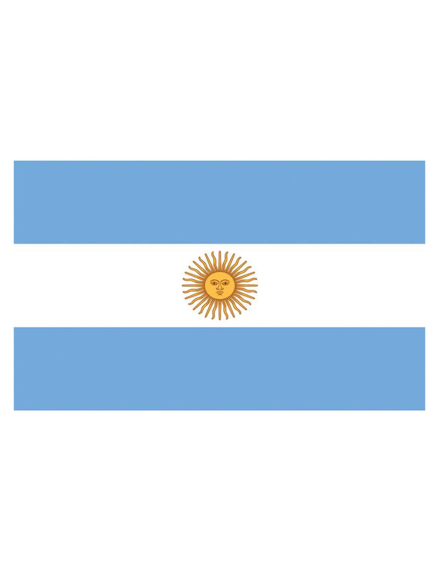 Vue de face du drapeau Argentine