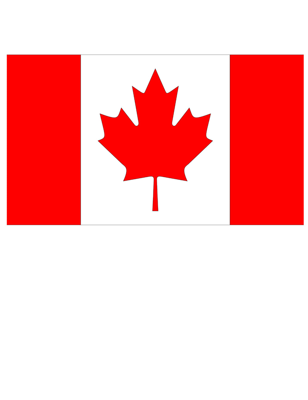 Drapeau supporter Canada pour adulte rouge et blanc