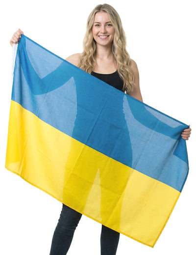 Drapeau en tissu Ukraine pour adulte bleu et jaune