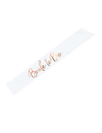 Echarpe en satin EVJF pour future mariée blanche et rose gold