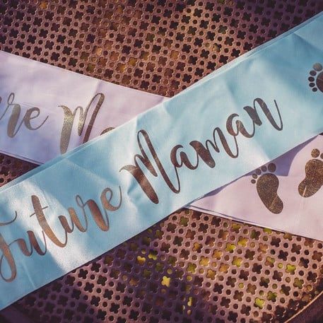 Modro-zlata satenasta nosečniška ruta, 9,5 x 78 cm za otroško zabavo