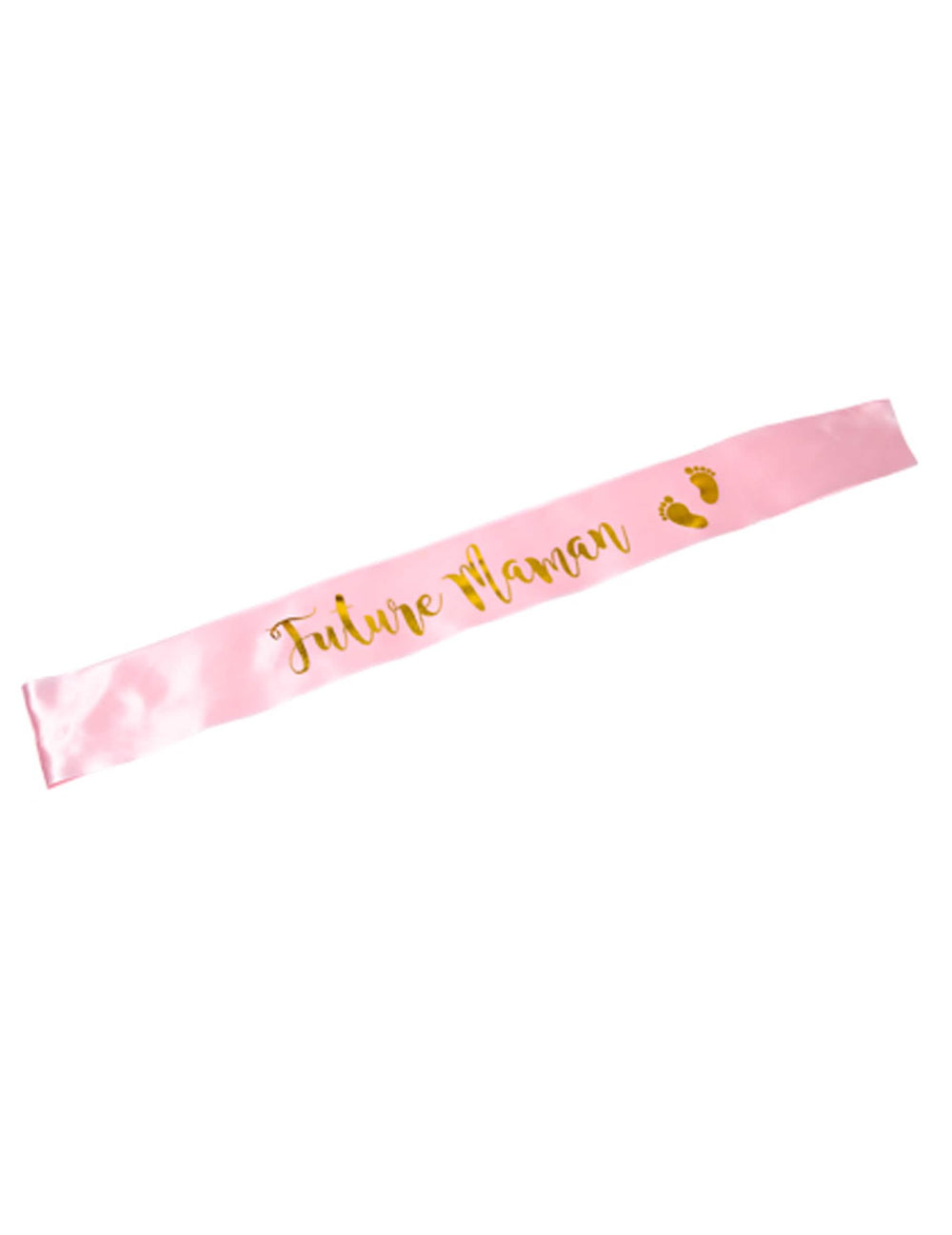 Satenast šal za bodočo mamico za babyshower roza in zlata obroba