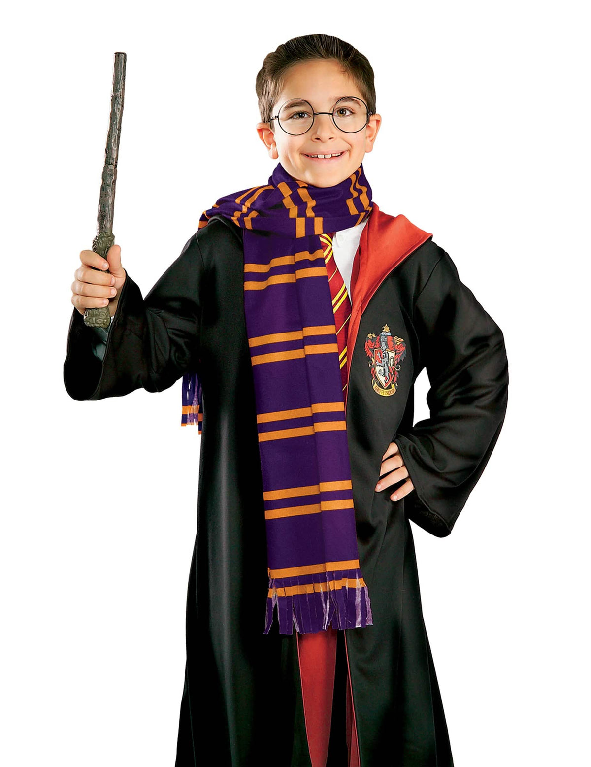 Harry Potter šal za otrok, vijoličen in rumena s črtami