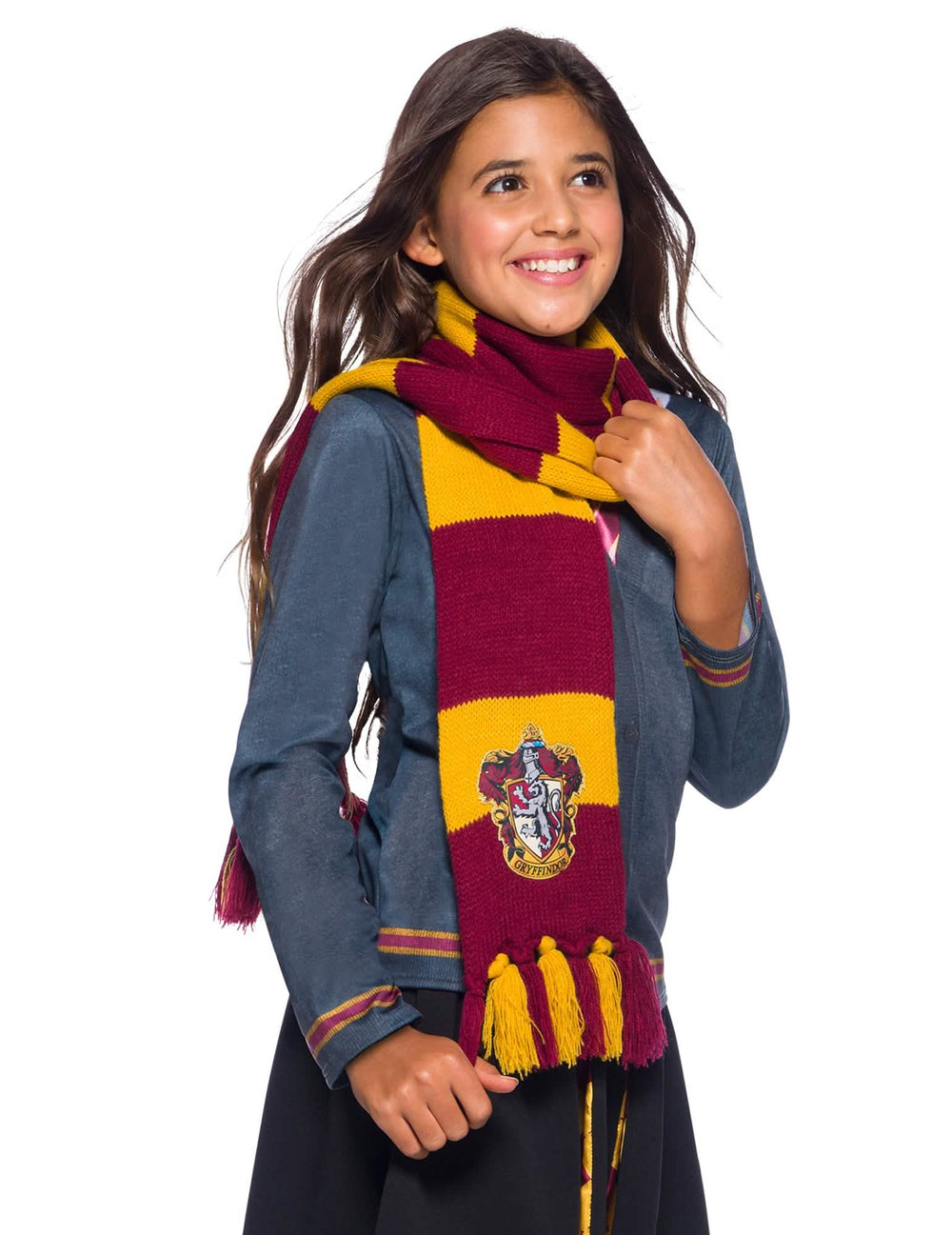 Šal luksuz Gryffindor za otroke bordo in rumena s črtami