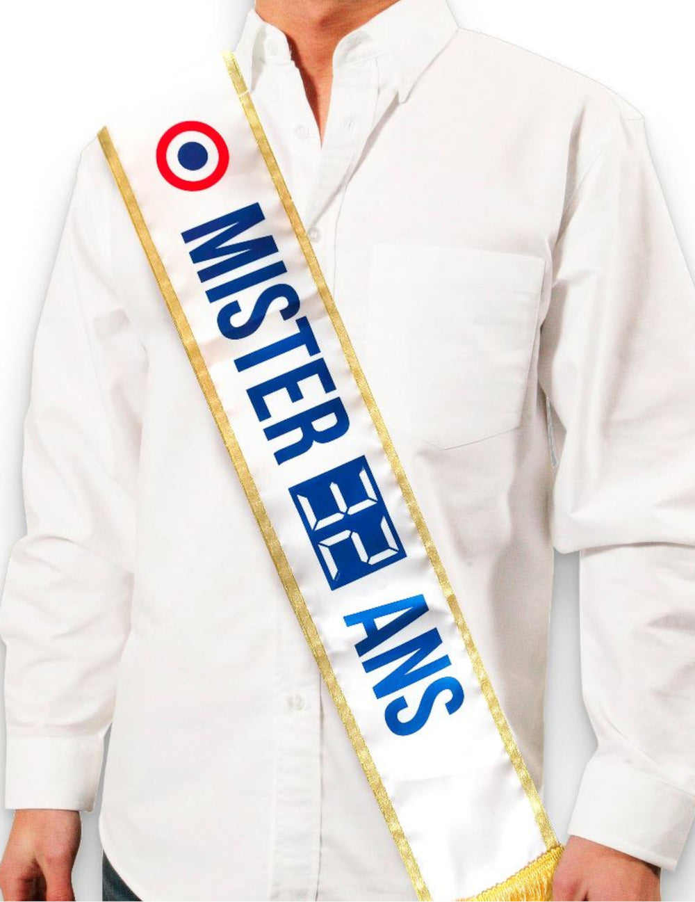 Détail du diplôme et du feutre de l'écharpe tricolore anniversaire Mister