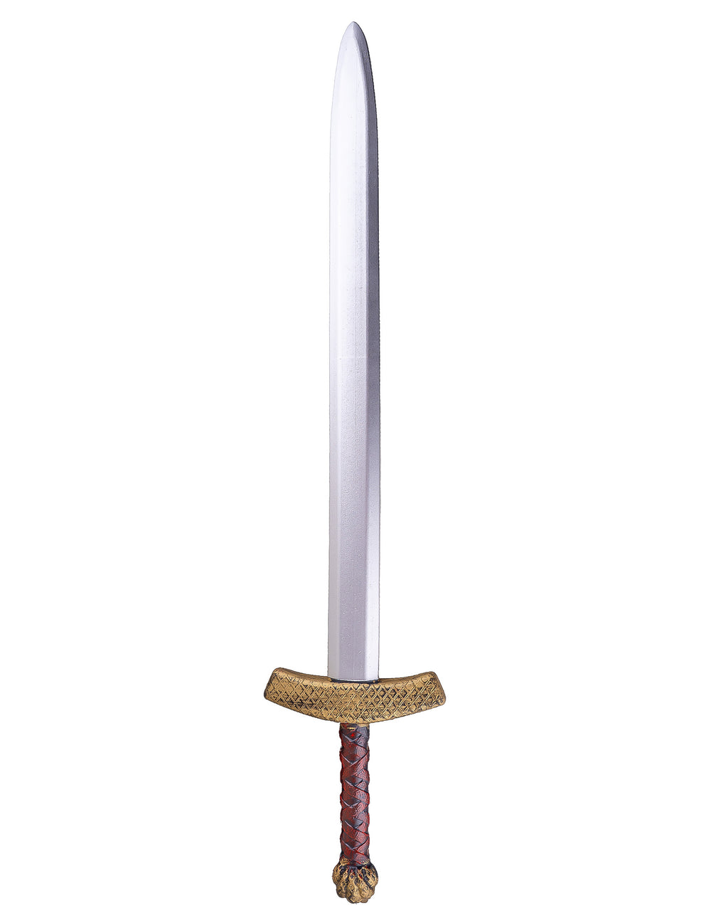 Epée de chevalier médiéval argentée et dorée