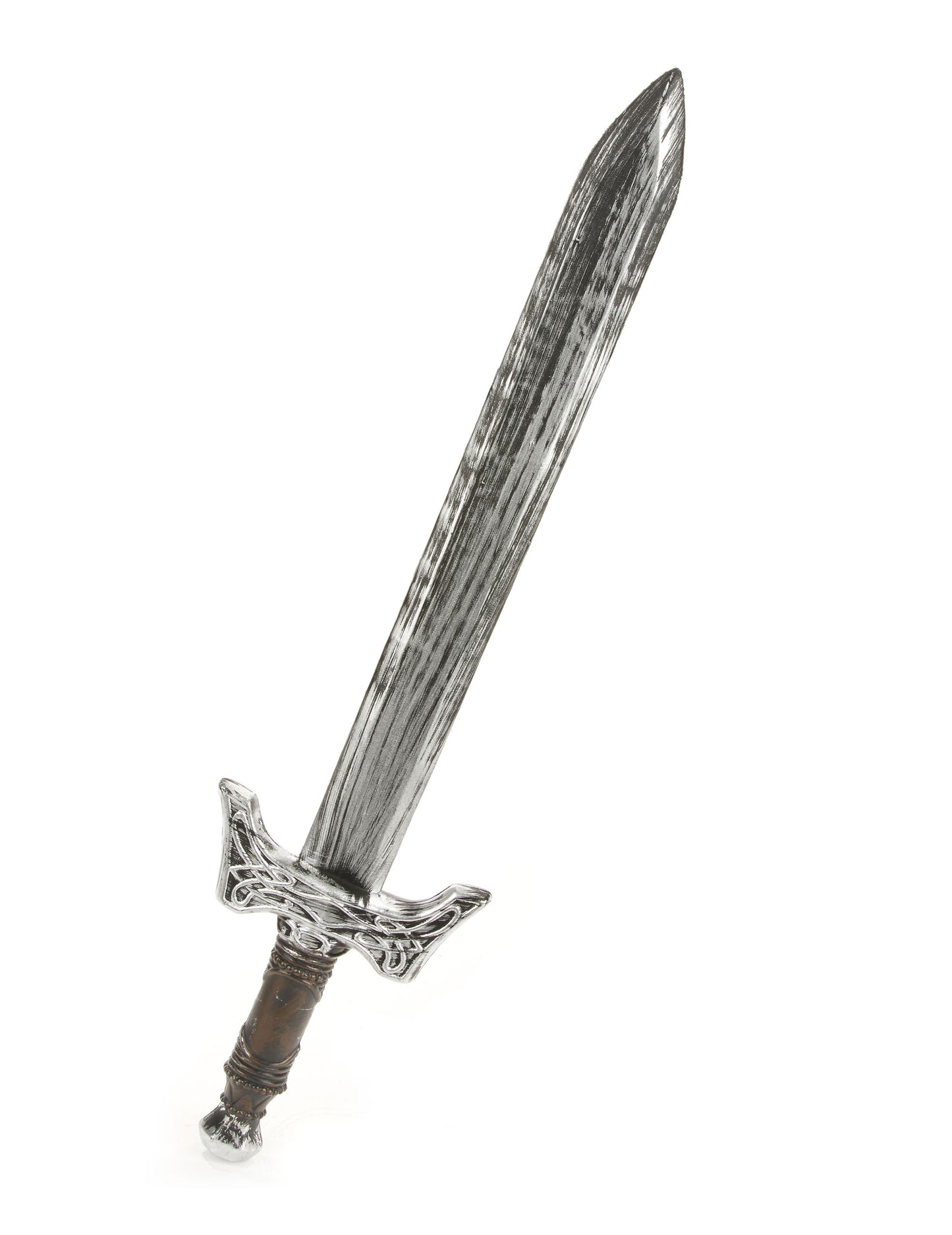 Épée de chevalier en plastique argentée et marron