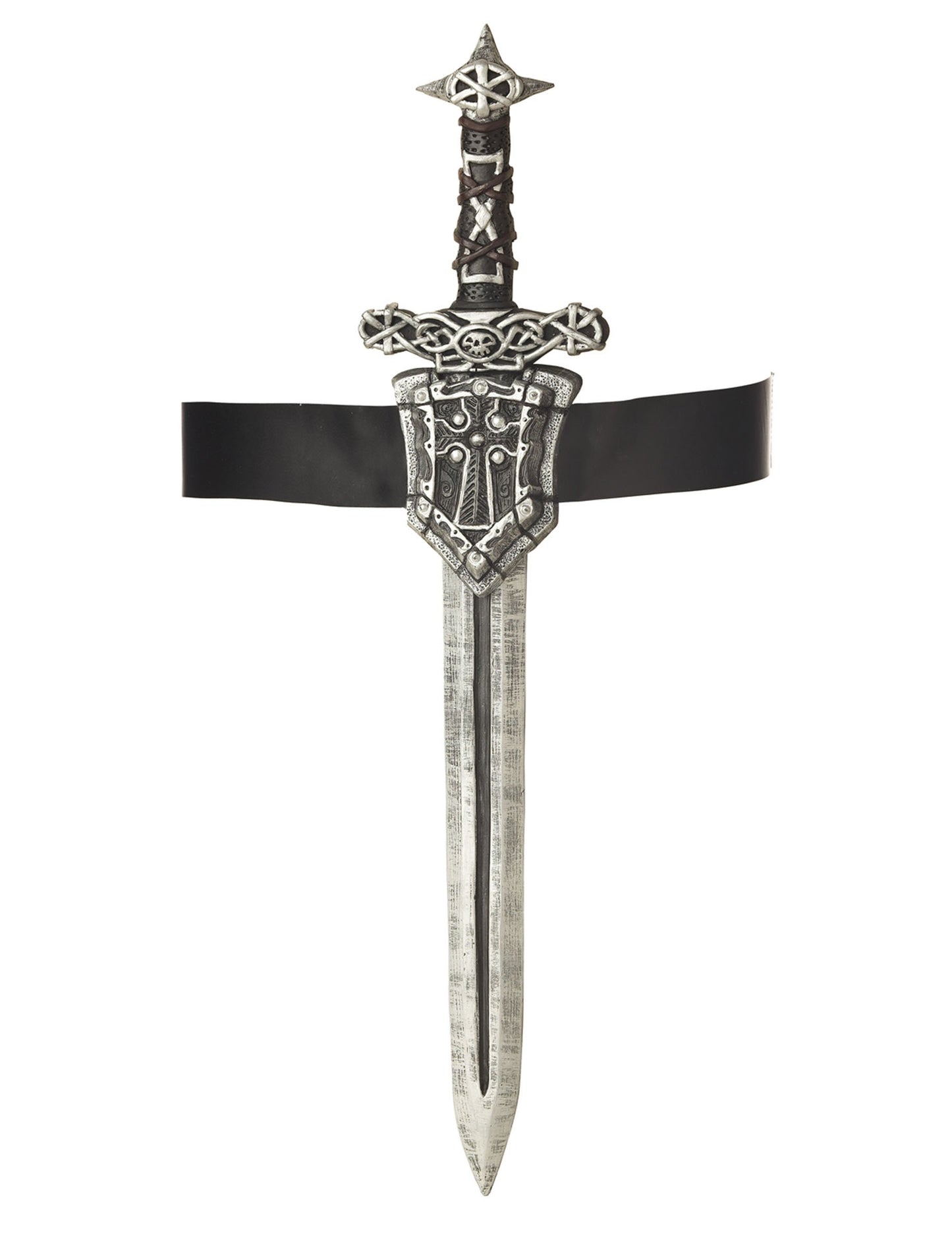 Vitez viteza s pasom za kostum v sivi in črni barvi iz plastike