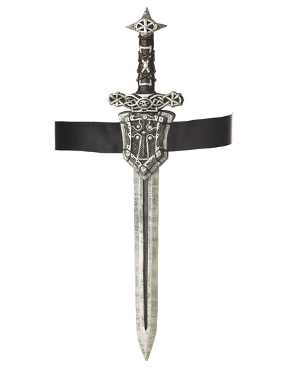 Vitez viteza s pasom za kostum v sivi in črni barvi iz plastike