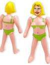 Epouse gonflable humoristique pour adulte blonde avec bikini vert