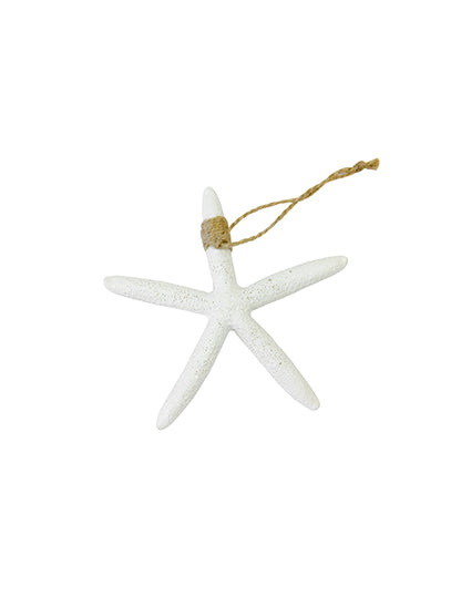 Bela smolna morska zvezda 1,7 x 12,5 cm obesiti