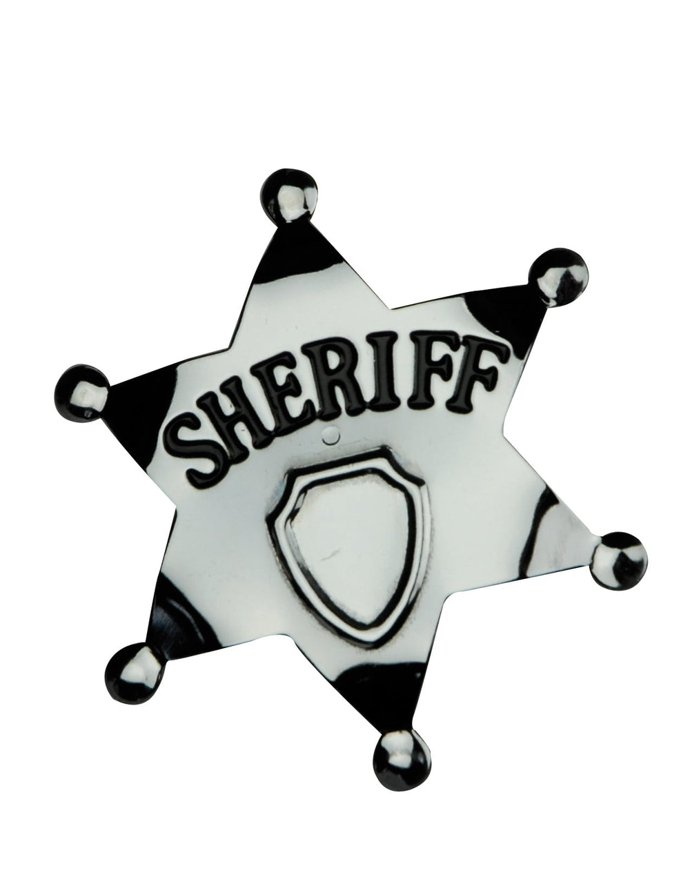 Étoile de sheriff pour adulte et enfant argentée