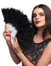 Eventail à plumes pour femme noir