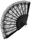 Eventail en dentelle pour adulte noir