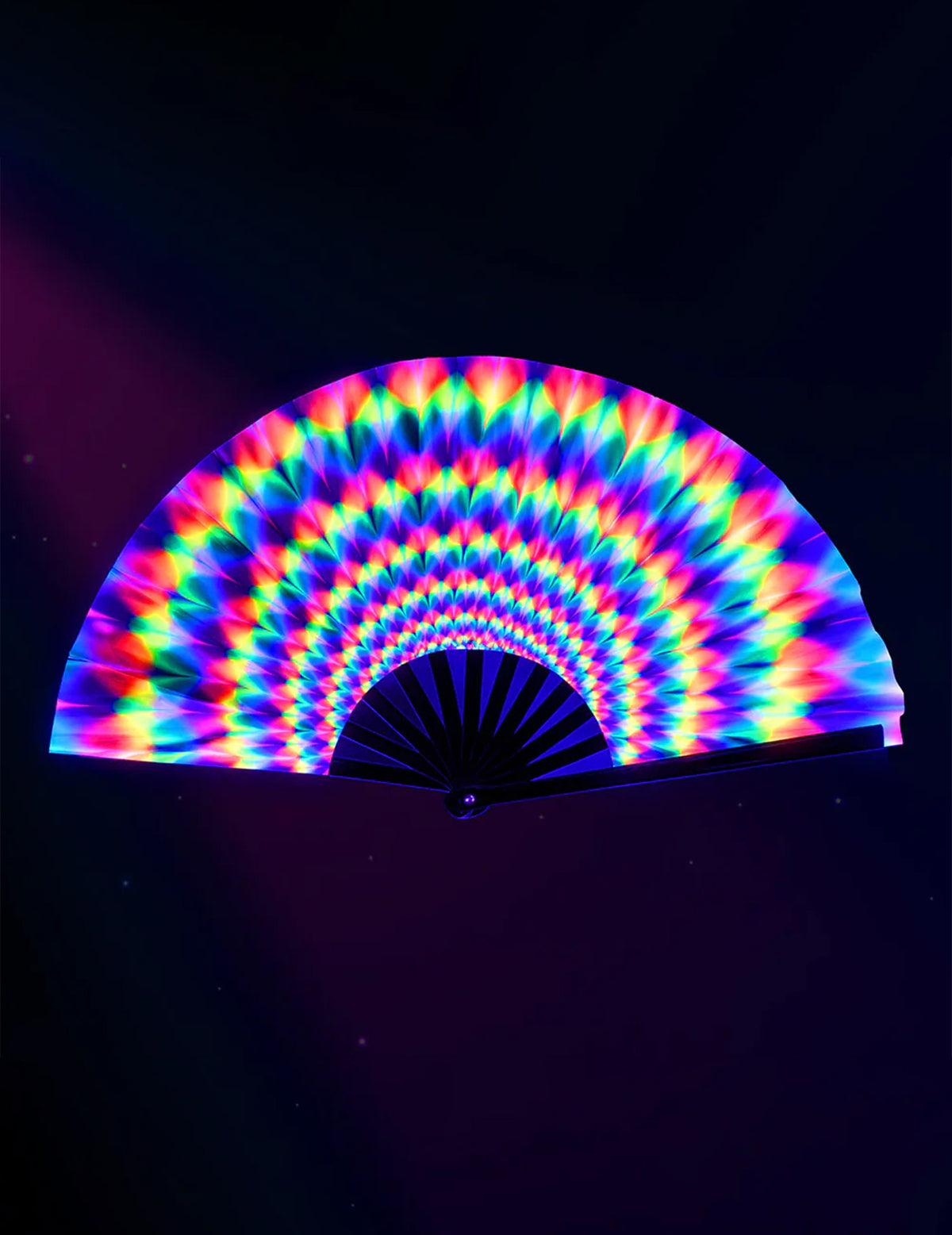 Effet fluorescent sous lumière noire de l'éventail géant psychédélique