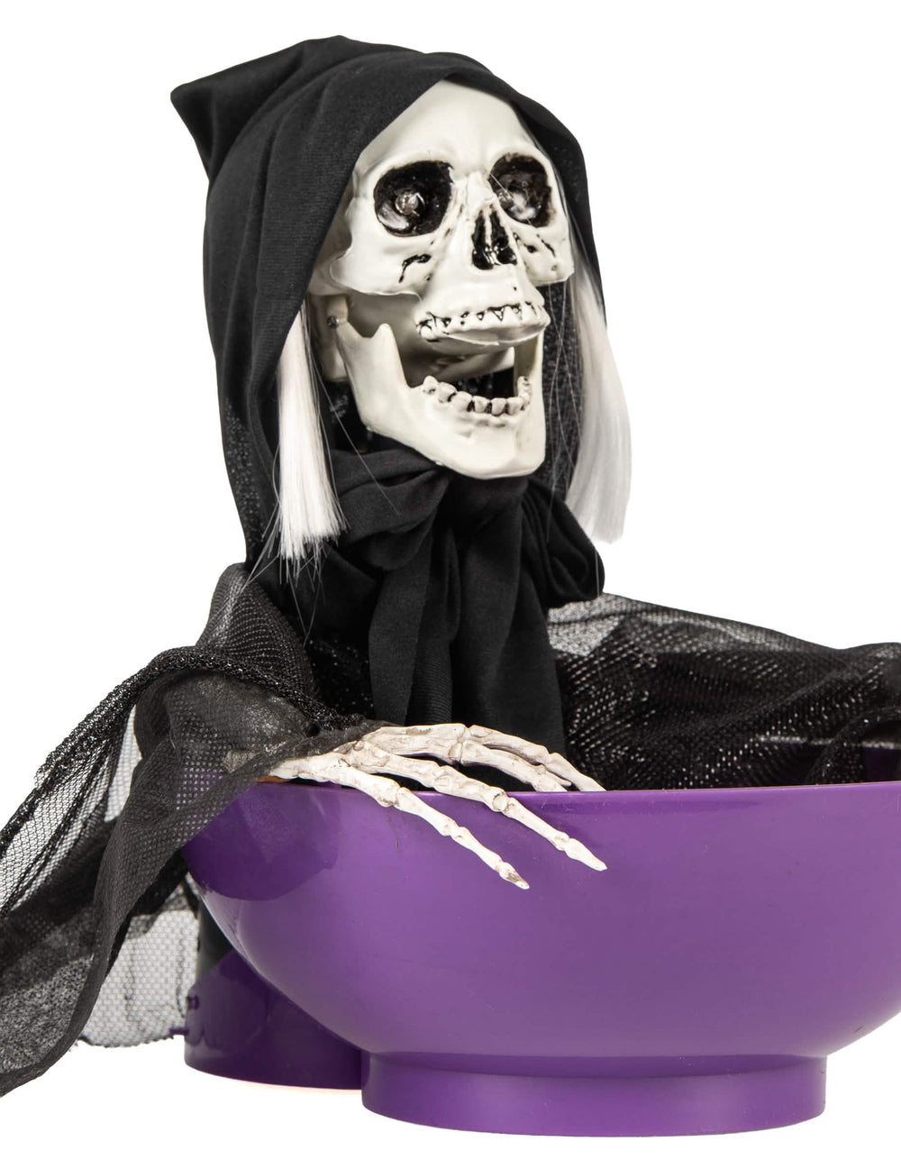 Vue de profil du Faucheur macabre avec bol lumineux