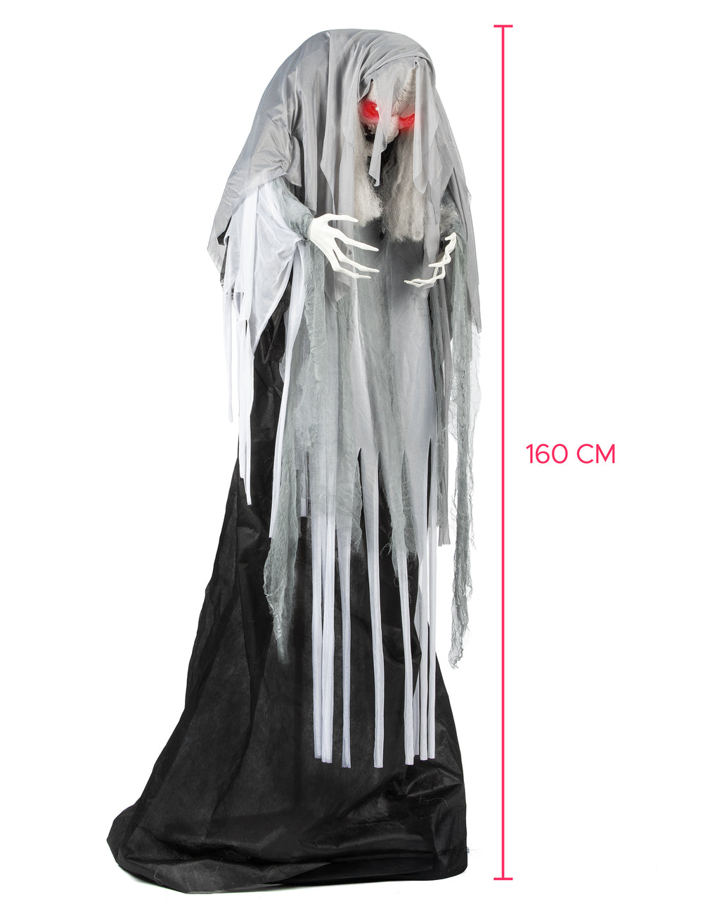 Dimensions de la sorcière animée pour décoration d'Halloween