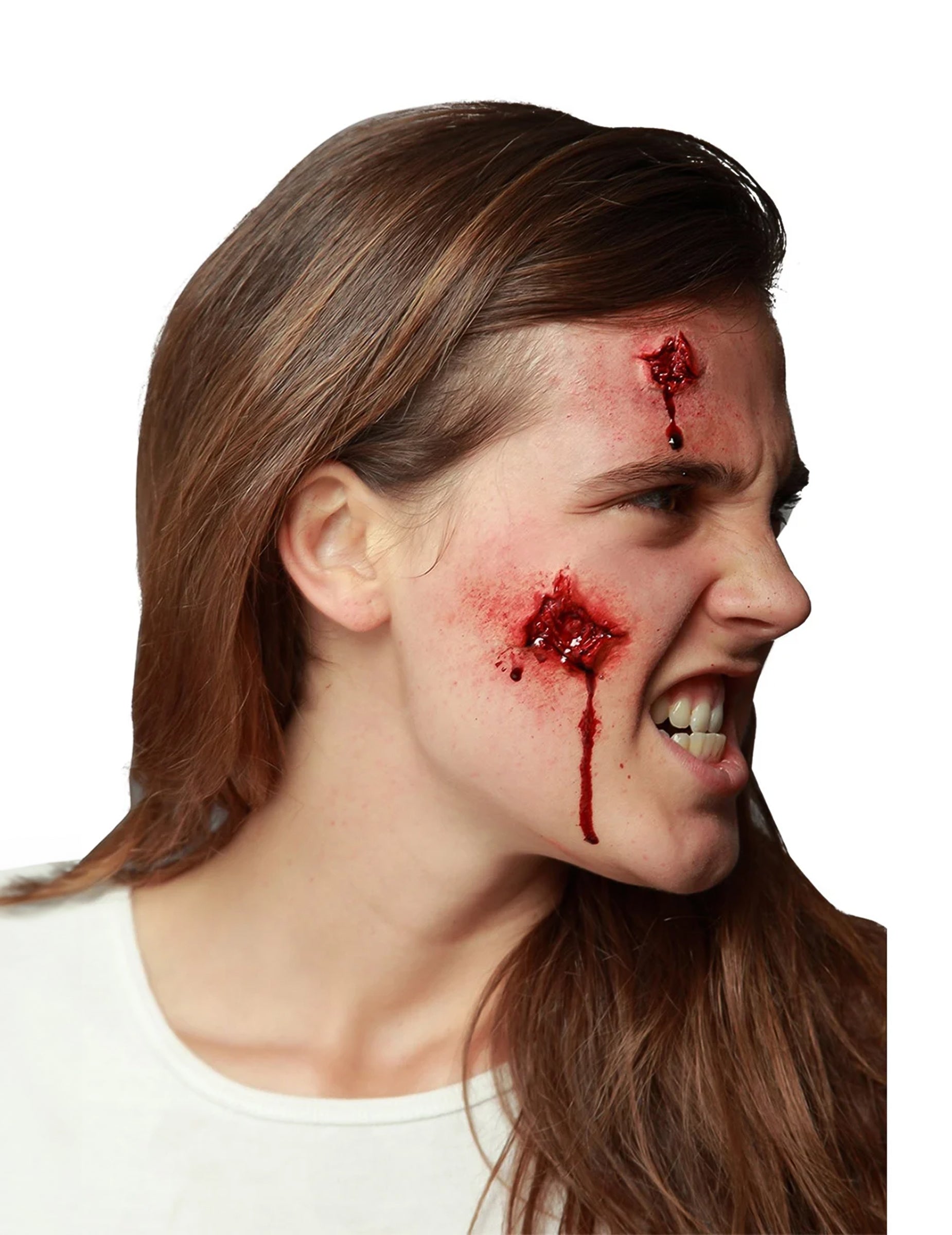 Lažna odprta rana za odrasle, krvava rdeča