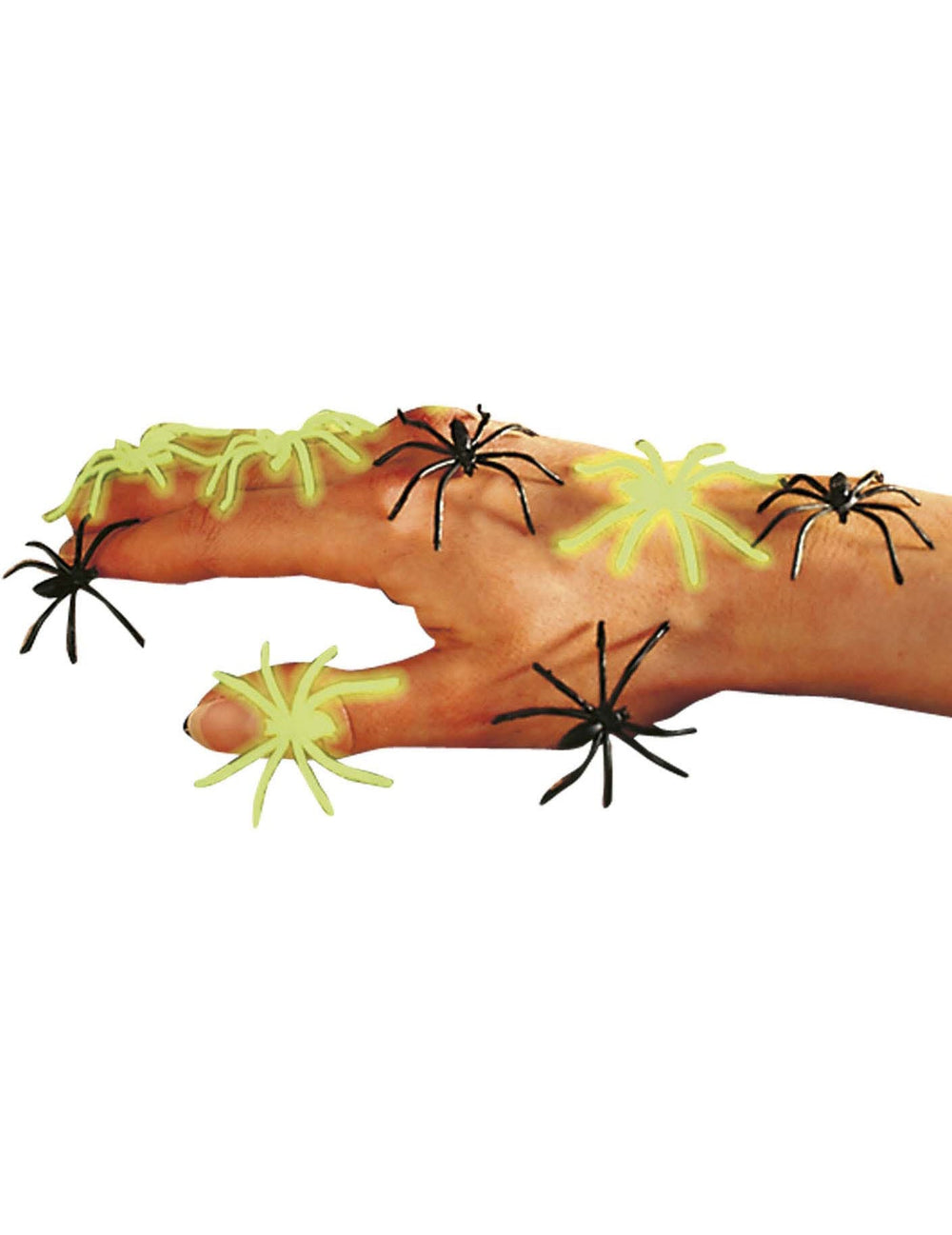 Fausses araignées Halloween pour décoration noires et phosphorescentes
