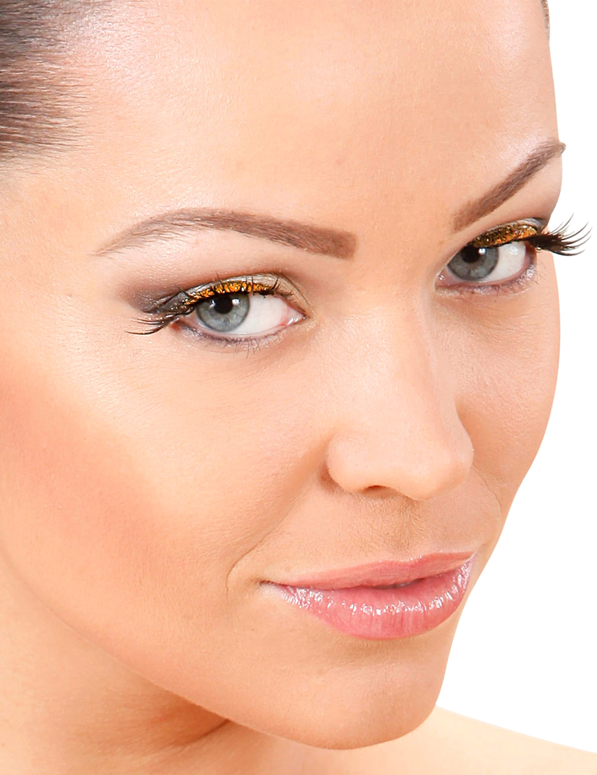 Faux cils à paillettes dorées adulte