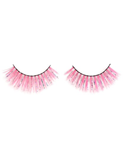 Faux cils brillants roses adulte