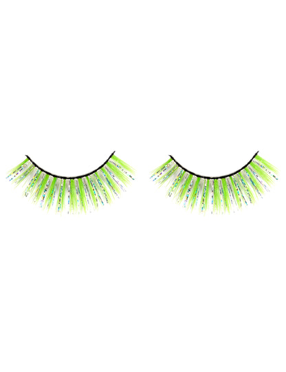 Faux cils brillants verts adulte