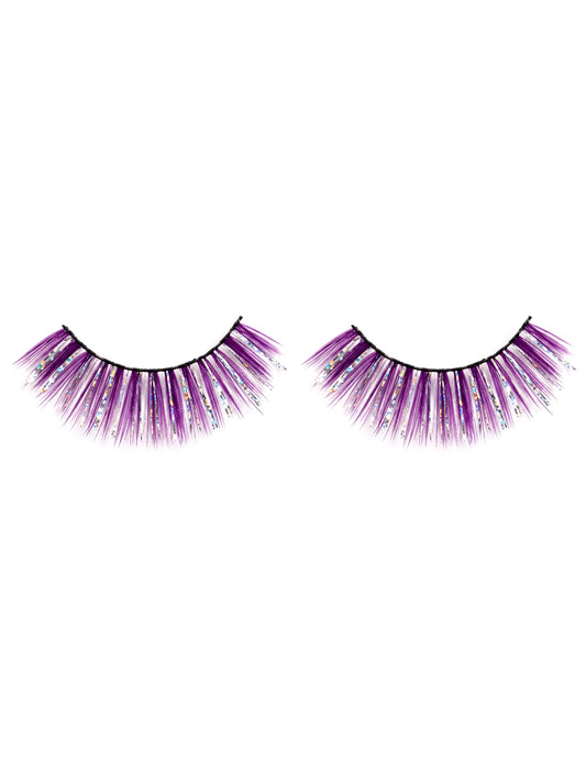 Faux cils brillants violets adulte