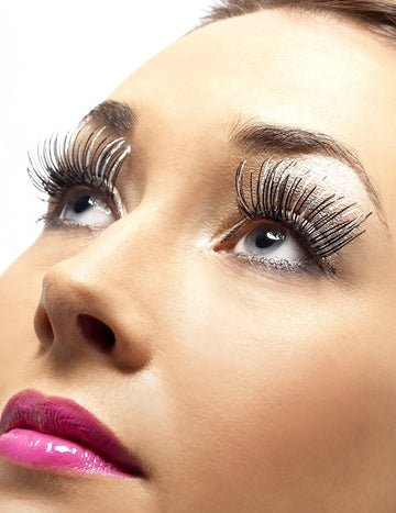 Lažne trepalnice za odrasle v črni in srebrni barvi