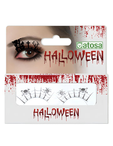 Umetne trepalnice za odrasle v črni barvi pajkove mreže