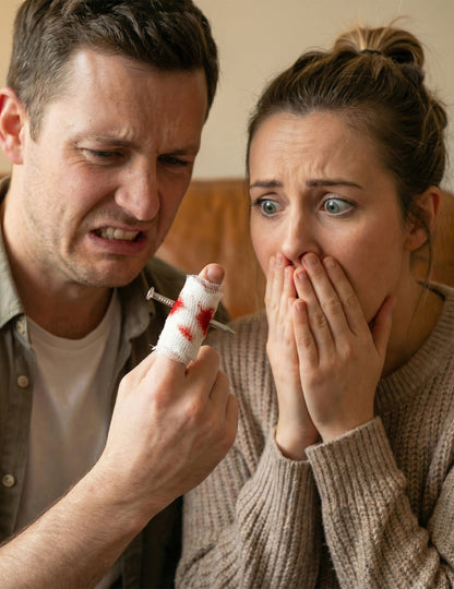 Ponarejen žebelj v prstu - šaljivi pripomočki in potegavščine 