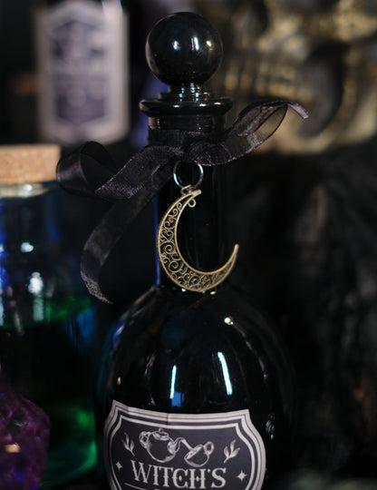 Fiole en verre magie noire de sorcière 19,5 cm
