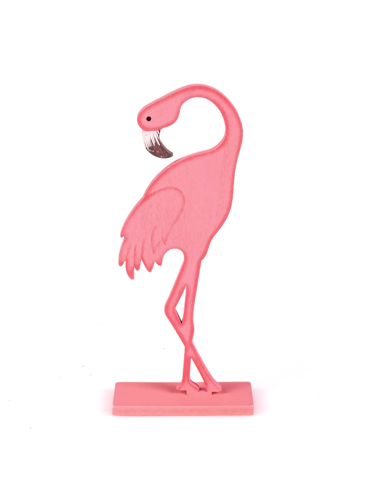Roza leseni flamingo na podstavku za dekoracijo roza